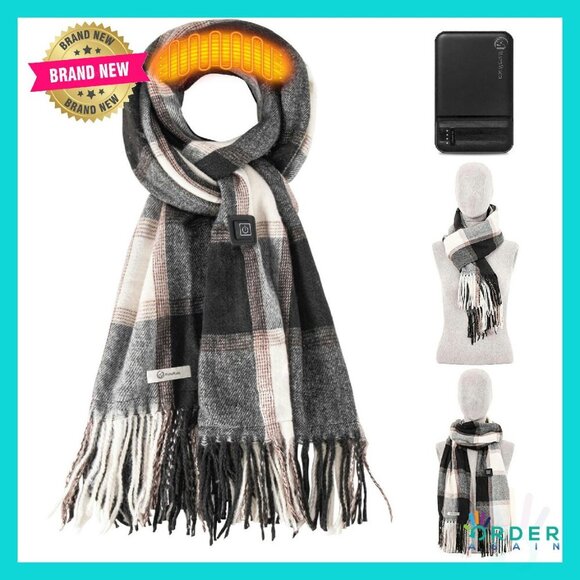 Accessories - Rechargeable Heated Scarf Intelligent Neck Warmer Soft Cashmere Feel Unisex
